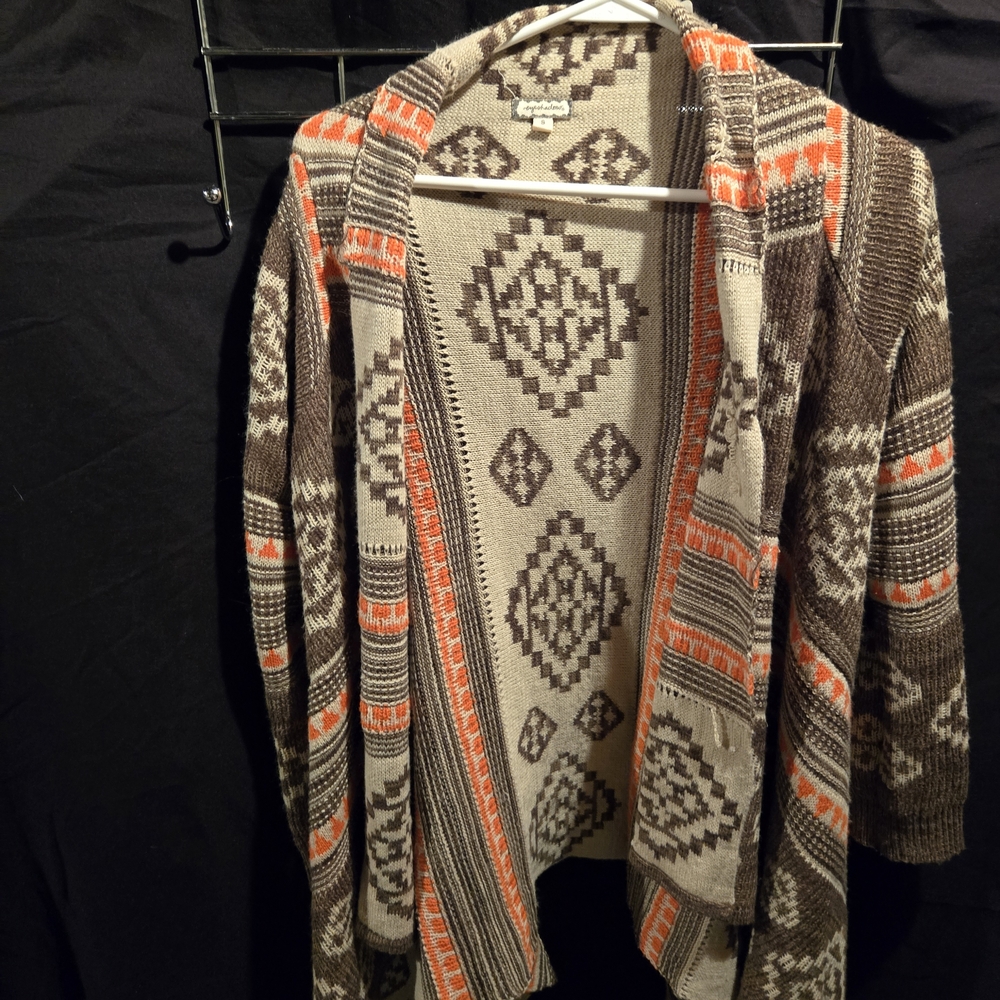 Eyeshadow Brown and Orange Patterned Cardigan